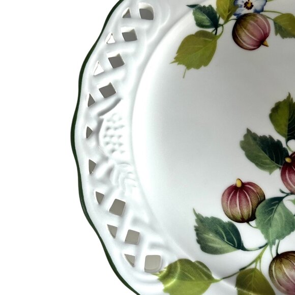 Brunelli Italy Tiffany Victorian Lattice Edge Dinner Plate 11.5 Gooseberry Fruit - Picture 5 of 14